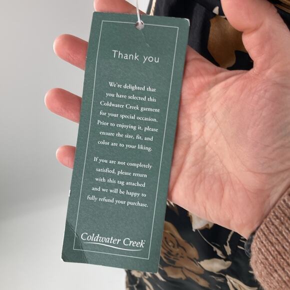 Coldwater Creek Womens Black Moody Floral Sleeveless Formal Party Dress 10 New - Picture 8 of 9